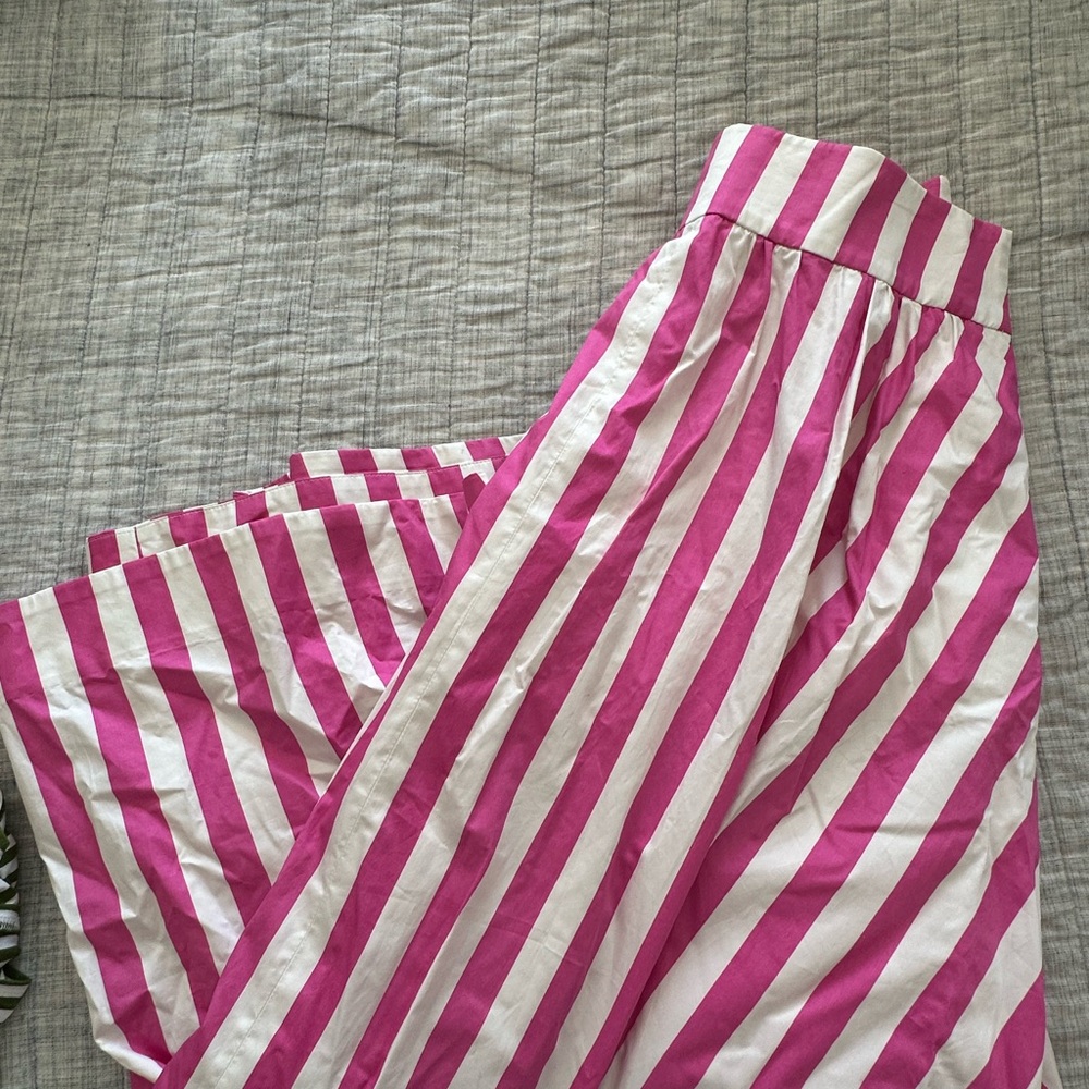Boden flare skirt in Pink and White Stripes
